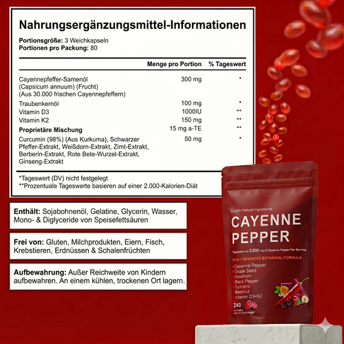 Mer Capsules molles au poivre de Cayenne